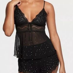 Victoria's Secret Black Chemise with White Accents